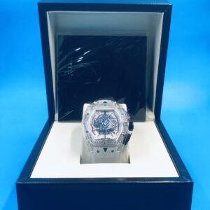 gosasa fashion hollowed men watches tonneau transparent analog display silicone strap calendar quartz waterproof trend male wrist watch, a white, fashion